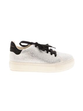 Kurt Geiger Crystal-Embellished Platform Sneaker - White & Black